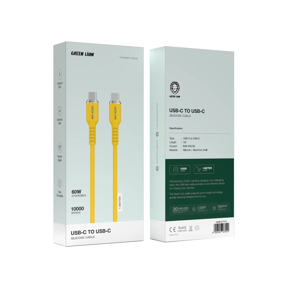 Green Lion USB-C to USB-C Silicone Cable Green Lion USB-C to USB-C Silicone Cable